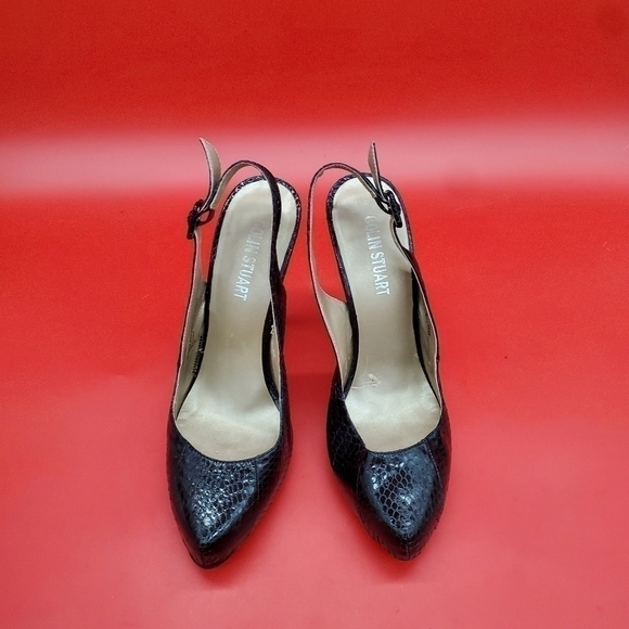 Colin Stuart Snake Print Ankle Strap Heels Womens 10B Shoes - Picture 4 of 16